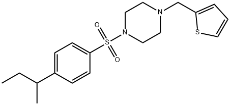 1-(4-butan-2-ylphenyl)sulfonyl-4-(thiophen-2-ylmethyl)piperazine,886631-14-7,结构式