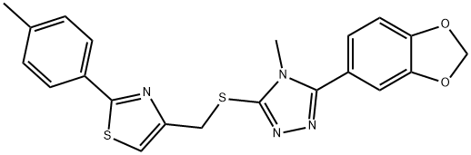 4-[[5-(1,3-benzodioxol-5-yl)-4-methyl-1,2,4-triazol-3-yl]sulfanylmethyl]-2-(4-methylphenyl)-1,3-thiazole Structure