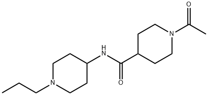 1-acetyl-N-(1-propylpiperidin-4-yl)piperidine-4-carboxamide 结构式