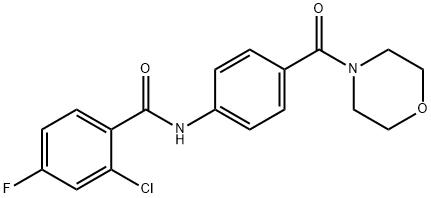 2-chloro-4-fluoro-N-[4-(morpholine-4-carbonyl)phenyl]benzamide 化学構造式