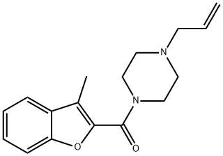 (3-methyl-1-benzofuran-2-yl)-(4-prop-2-enylpiperazin-1-yl)methanone 化学構造式