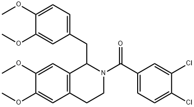 (3,4-dichlorophenyl)-[1-[(3,4-dimethoxyphenyl)methyl]-6,7-dimethoxy-3,4-dihydro-1H-isoquinolin-2-yl]methanone 化学構造式