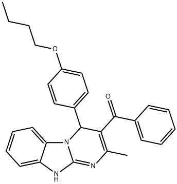 [4-(4-butoxyphenyl)-2-methyl-1,4-dihydropyrimido[1,2-a]benzimidazol-3-yl]-phenylmethanone Structure