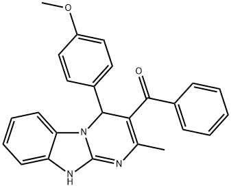 [4-(4-methoxyphenyl)-2-methyl-1,4-dihydropyrimido[1,2-a]benzimidazol-3-yl]-phenylmethanone 化学構造式