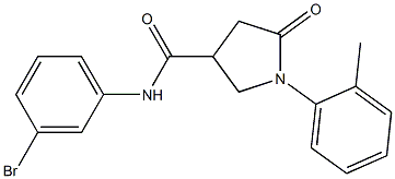 N-(3-bromophenyl)-1-(2-methylphenyl)-5-oxopyrrolidine-3-carboxamide 化学構造式