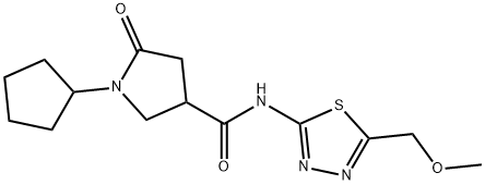 1-cyclopentyl-N-[5-(methoxymethyl)-1,3,4-thiadiazol-2-yl]-5-oxopyrrolidine-3-carboxamide Structure