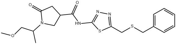 N-[5-(benzylsulfanylmethyl)-1,3,4-thiadiazol-2-yl]-1-(1-methoxypropan-2-yl)-5-oxopyrrolidine-3-carboxamide Structure