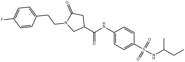 N-[4-(butan-2-ylsulfamoyl)phenyl]-1-[2-(4-fluorophenyl)ethyl]-5-oxopyrrolidine-3-carboxamide Structure