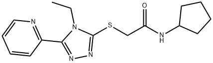 N-cyclopentyl-2-[(4-ethyl-5-pyridin-2-yl-1,2,4-triazol-3-yl)sulfanyl]acetamide Struktur