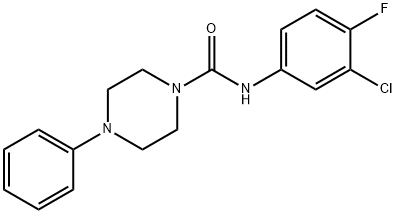 N-(3-chloro-4-fluorophenyl)-4-phenylpiperazine-1-carboxamide Structure