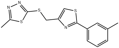 2-methyl-5-[[2-(3-methylphenyl)-1,3-thiazol-4-yl]methylsulfanyl]-1,3,4-thiadiazole Structure