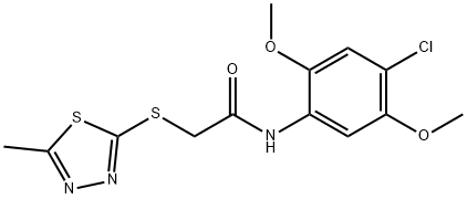 N-(4-chloro-2,5-dimethoxyphenyl)-2-[(5-methyl-1,3,4-thiadiazol-2-yl)sulfanyl]acetamide 结构式
