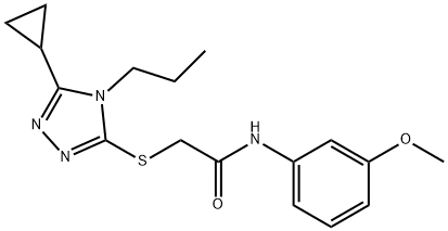 2-[(5-cyclopropyl-4-propyl-1,2,4-triazol-3-yl)sulfanyl]-N-(3-methoxyphenyl)acetamide Struktur