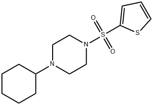 1-cyclohexyl-4-thiophen-2-ylsulfonylpiperazine,889234-67-7,结构式