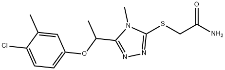 2-[[5-[1-(4-chloro-3-methylphenoxy)ethyl]-4-methyl-1,2,4-triazol-3-yl]sulfanyl]acetamide Structure