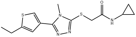 N-cyclopropyl-2-[[5-(5-ethylthiophen-3-yl)-4-methyl-1,2,4-triazol-3-yl]sulfanyl]acetamide Structure