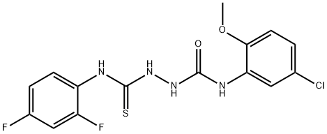 1-(5-chloro-2-methoxyphenyl)-3-[(2,4-difluorophenyl)carbamothioylamino]urea,889431-34-9,结构式