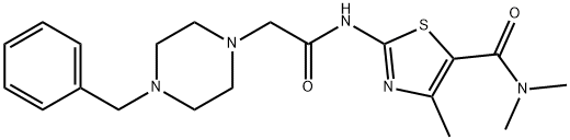 2-[[2-(4-benzylpiperazin-1-yl)acetyl]amino]-N,N,4-trimethyl-1,3-thiazole-5-carboxamide Structure