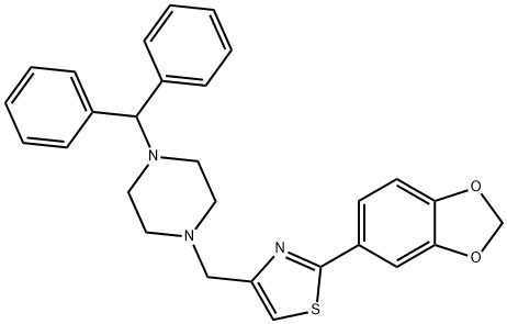 4-[(4-benzhydrylpiperazin-1-yl)methyl]-2-(1,3-benzodioxol-5-yl)-1,3-thiazole|