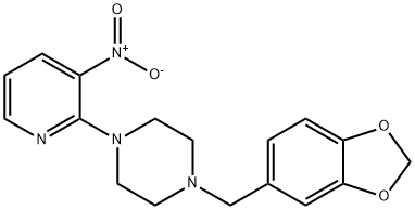 1-(1,3-benzodioxol-5-ylmethyl)-4-(3-nitropyridin-2-yl)piperazine 结构式