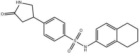 4-(5-oxopyrrolidin-3-yl)-N-(5,6,7,8-tetrahydronaphthalen-2-yl)benzenesulfonamide 化学構造式