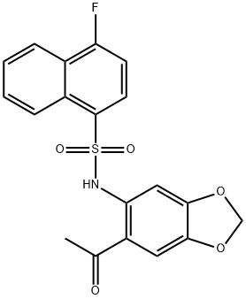 N-(6-acetyl-1,3-benzodioxol-5-yl)-4-fluoronaphthalene-1-sulfonamide Struktur