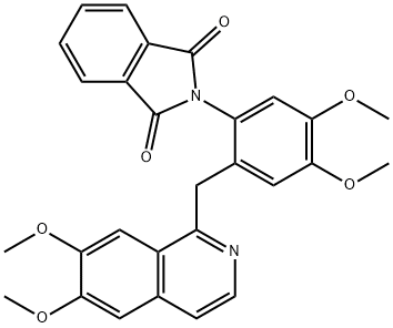 2-[2-[(6,7-dimethoxyisoquinolin-1-yl)methyl]-4,5-dimethoxyphenyl]isoindole-1,3-dione 结构式