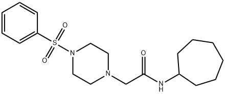 2-[4-(benzenesulfonyl)piperazin-1-yl]-N-cycloheptylacetamide,890281-62-6,结构式