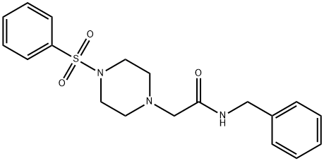 2-[4-(benzenesulfonyl)piperazin-1-yl]-N-benzylacetamide 化学構造式