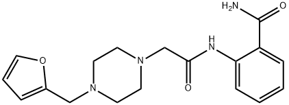 2-[[2-[4-(furan-2-ylmethyl)piperazin-1-yl]acetyl]amino]benzamide Struktur