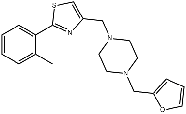 4-[[4-(furan-2-ylmethyl)piperazin-1-yl]methyl]-2-(2-methylphenyl)-1,3-thiazole Structure