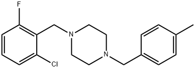 1-[(2-chloro-6-fluorophenyl)methyl]-4-[(4-methylphenyl)methyl]piperazine|