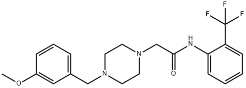 2-[4-[(3-methoxyphenyl)methyl]piperazin-1-yl]-N-[2-(trifluoromethyl)phenyl]acetamide 化学構造式