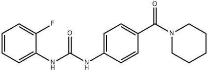 1-(2-fluorophenyl)-3-[4-(piperidine-1-carbonyl)phenyl]urea 化学構造式