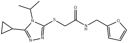 2-[(5-cyclopropyl-4-propan-2-yl-1,2,4-triazol-3-yl)sulfanyl]-N-(furan-2-ylmethyl)acetamide,891435-97-5,结构式