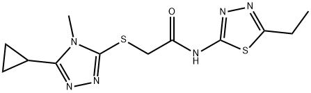 2-[(5-cyclopropyl-4-methyl-1,2,4-triazol-3-yl)sulfanyl]-N-(5-ethyl-1,3,4-thiadiazol-2-yl)acetamide Structure