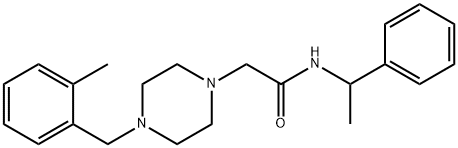 2-[4-[(2-methylphenyl)methyl]piperazin-1-yl]-N-(1-phenylethyl)acetamide 结构式