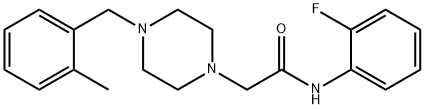 N-(2-fluorophenyl)-2-[4-[(2-methylphenyl)methyl]piperazin-1-yl]acetamide 结构式