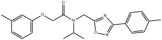 2-(3-methylphenoxy)-N-[[3-(4-methylphenyl)-1,2,4-oxadiazol-5-yl]methyl]-N-propan-2-ylacetamide|