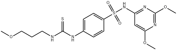 1-[4-[(2,6-dimethoxypyrimidin-4-yl)sulfamoyl]phenyl]-3-(3-methoxypropyl)thiourea Structure