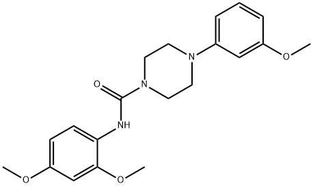 N-(2,4-dimethoxyphenyl)-4-(3-methoxyphenyl)piperazine-1-carboxamide Struktur