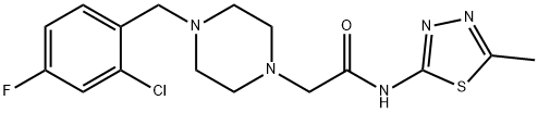 2-[4-[(2-chloro-4-fluorophenyl)methyl]piperazin-1-yl]-N-(5-methyl-1,3,4-thiadiazol-2-yl)acetamide Structure