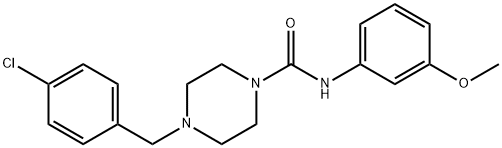 4-[(4-chlorophenyl)methyl]-N-(3-methoxyphenyl)piperazine-1-carboxamide 化学構造式