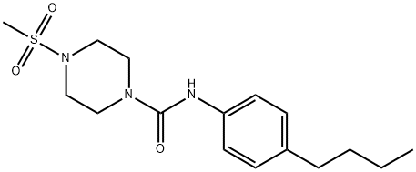 N-(4-butylphenyl)-4-methylsulfonylpiperazine-1-carboxamide 化学構造式