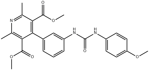 dimethyl 4-[3-[(4-methoxyphenyl)carbamoylamino]phenyl]-2,6-dimethylpyridine-3,5-dicarboxylate Struktur