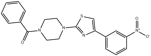 [4-[4-(3-nitrophenyl)-1,3-thiazol-2-yl]piperazin-1-yl]-phenylmethanone Struktur