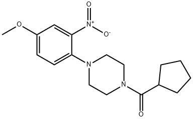 cyclopentyl-[4-(4-methoxy-2-nitrophenyl)piperazin-1-yl]methanone Struktur