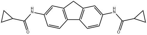 N-[7-(cyclopropanecarbonylamino)-9H-fluoren-2-yl]cyclopropanecarboxamide 化学構造式