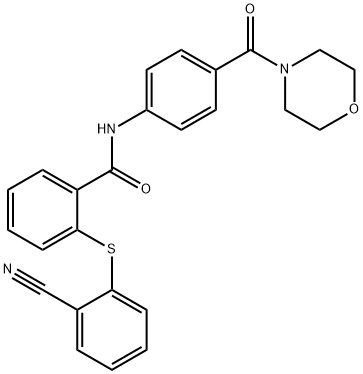 2-(2-cyanophenyl)sulfanyl-N-[4-(morpholine-4-carbonyl)phenyl]benzamide 化学構造式