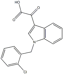 2-[1-[(2-chlorophenyl)methyl]indol-3-yl]-2-oxoacetic acid Struktur